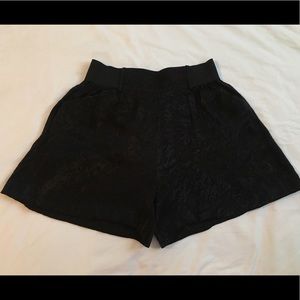 High Waisted Elastic Black Shorts- Size Medium NEW